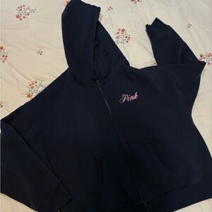 PINK Victoria's Secret Navy Hoodie Jacket